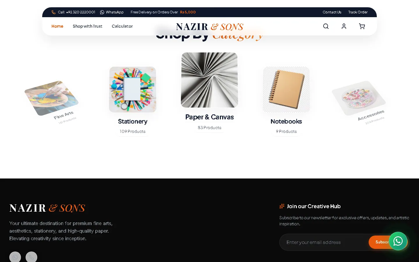 Nazir & Sons — a section further down the page