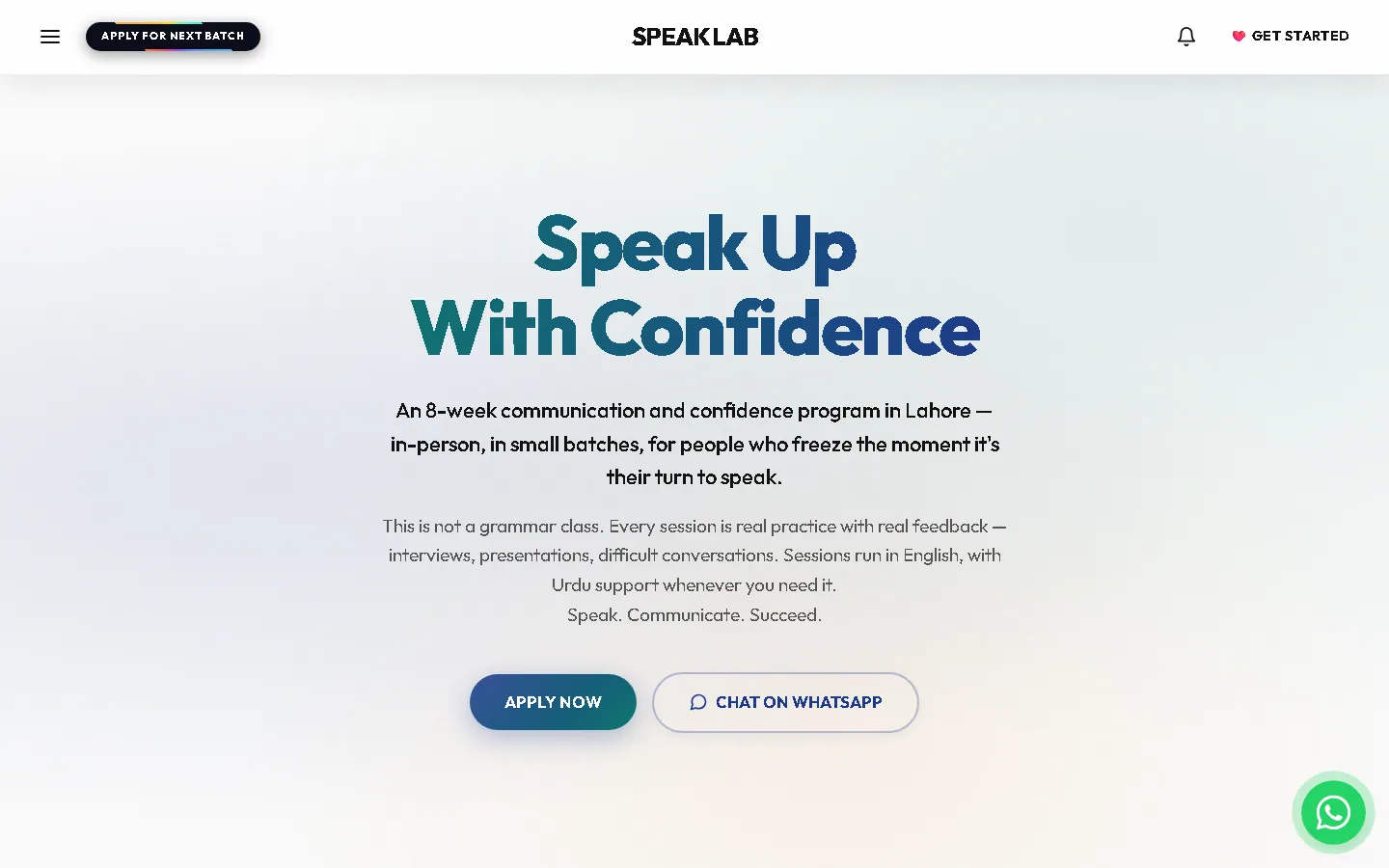 SpeakLab — the homepage